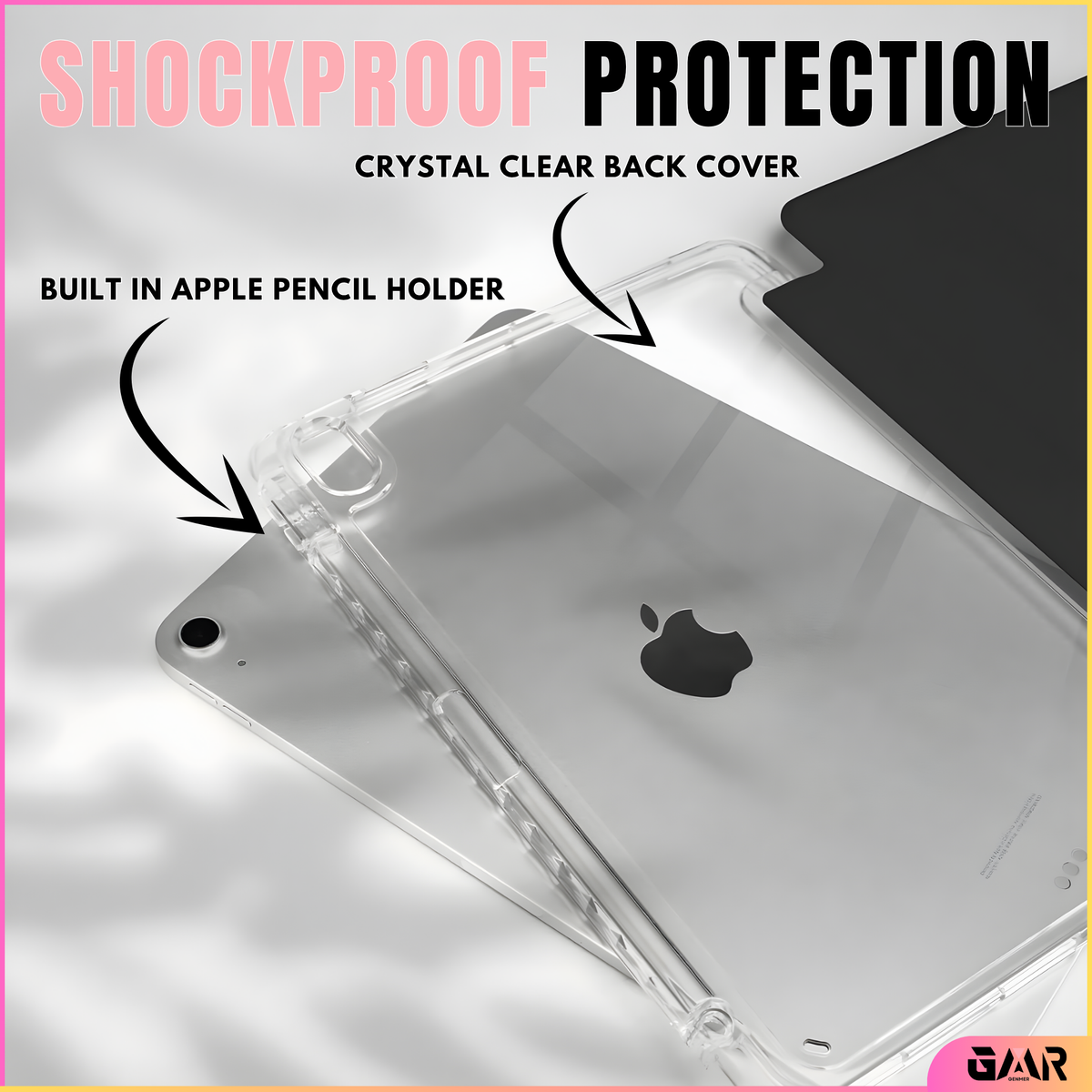 GENMER Flip Case Shockproof Cover Compatible with iPad 11th Gen (A16) 2025 - Black