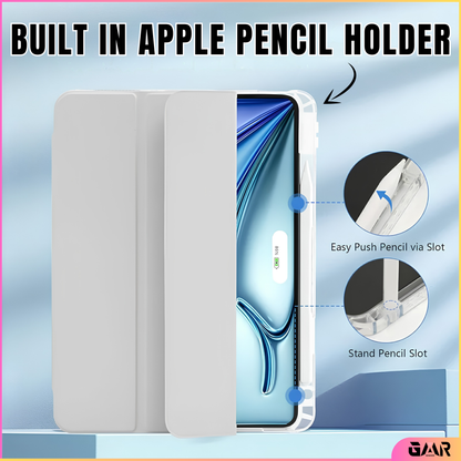 GENMER Flip Case Shockproof Cover Compatible with iPad Air 11" (M4) 2026 - Silver Grey