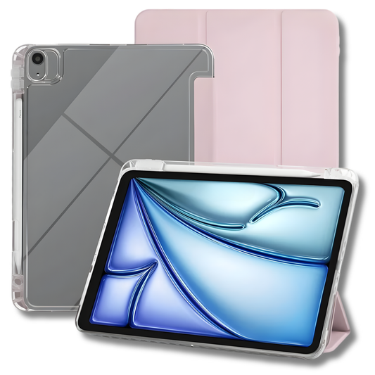 GENMER Flip Case Shockproof Cover Compatible with iPad Air 11" (M3) 2025 - Light Pink