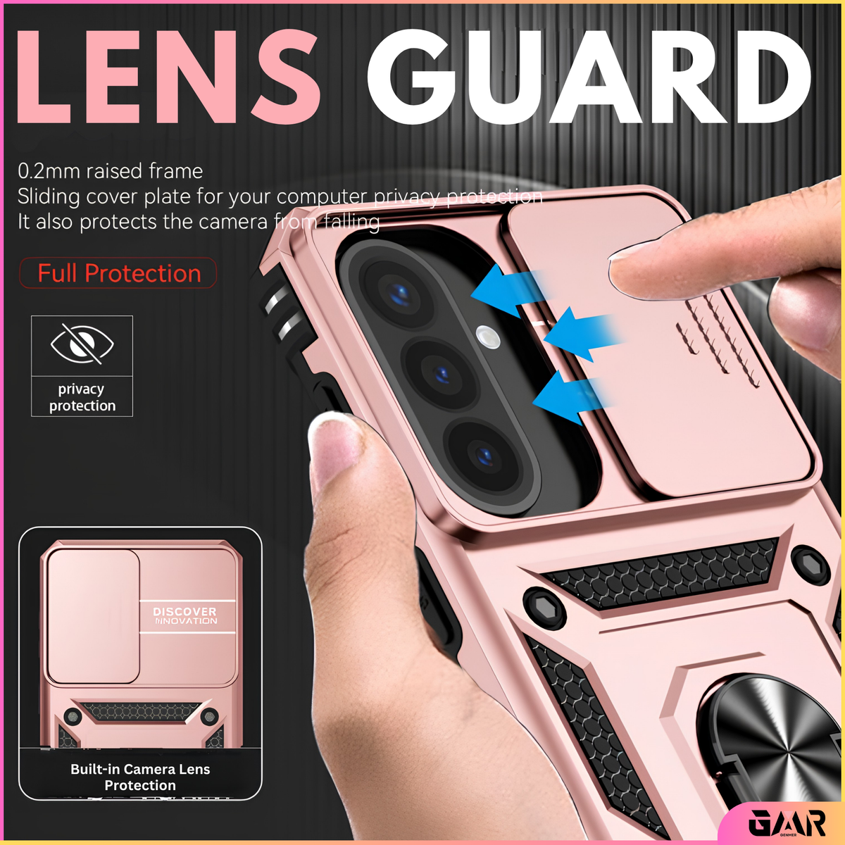 GENMER Lens-Guard Cover Compatible With Samsung Galaxy A27 Shockproof Case - Rose Gold
