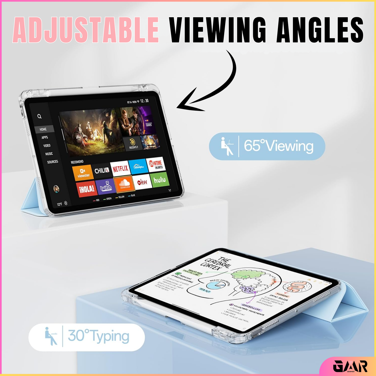 GENMER Flip Case Shockproof Cover Compatible with iPad 11th Gen (A16) 2025 - Light Blue