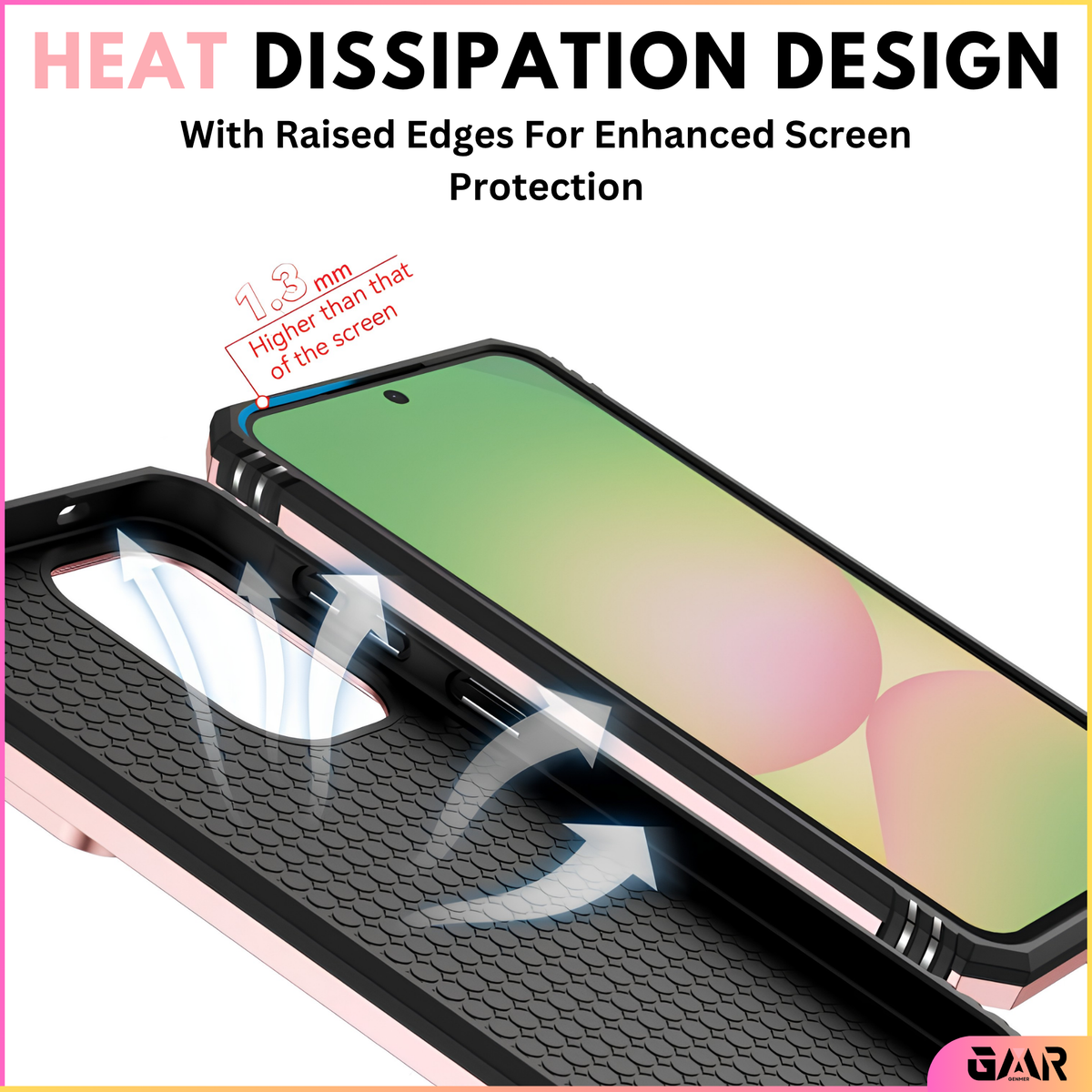 GENMER Lens-Guard Cover Compatible With Samsung Galaxy A27 Shockproof Case - Rose Gold