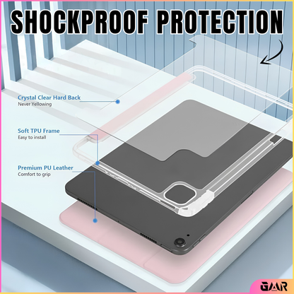GENMER Flip Case Shockproof Cover Compatible with iPad Air 11" (M4) 2026 - Light Pink
