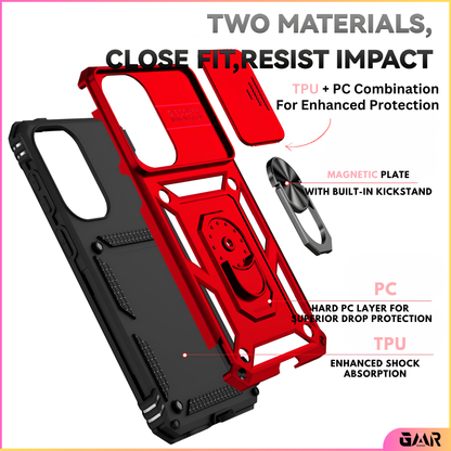 GENMER Lens-Guard Cover Compatible With Samsung Galaxy A27 Shockproof Case - Dark Red