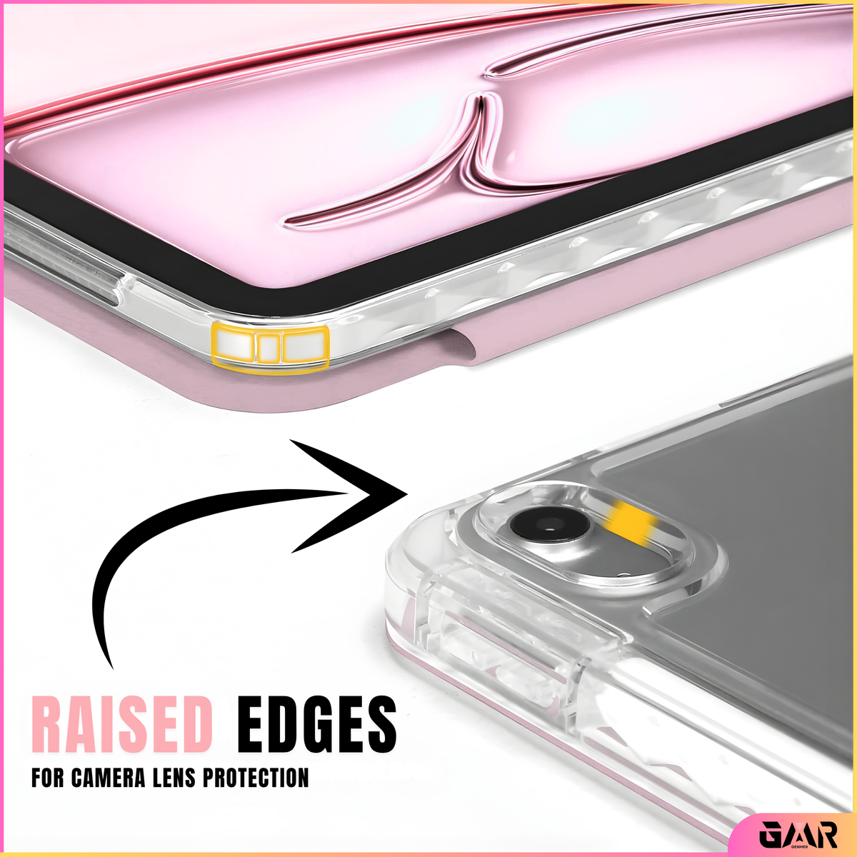 GENMER Flip Case Shockproof Cover Compatible with iPad 11th Gen (A16) 2025 - Light Pink
