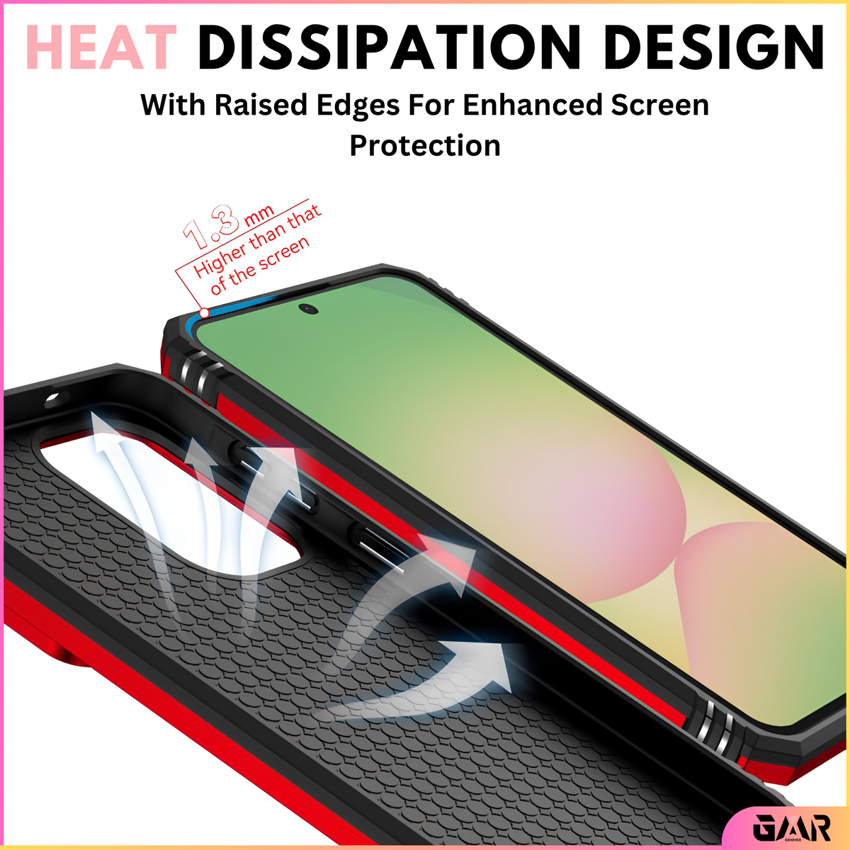 GENMER Lens-Guard Cover Compatible With Samsung Galaxy A27 Shockproof Case - Dark Red