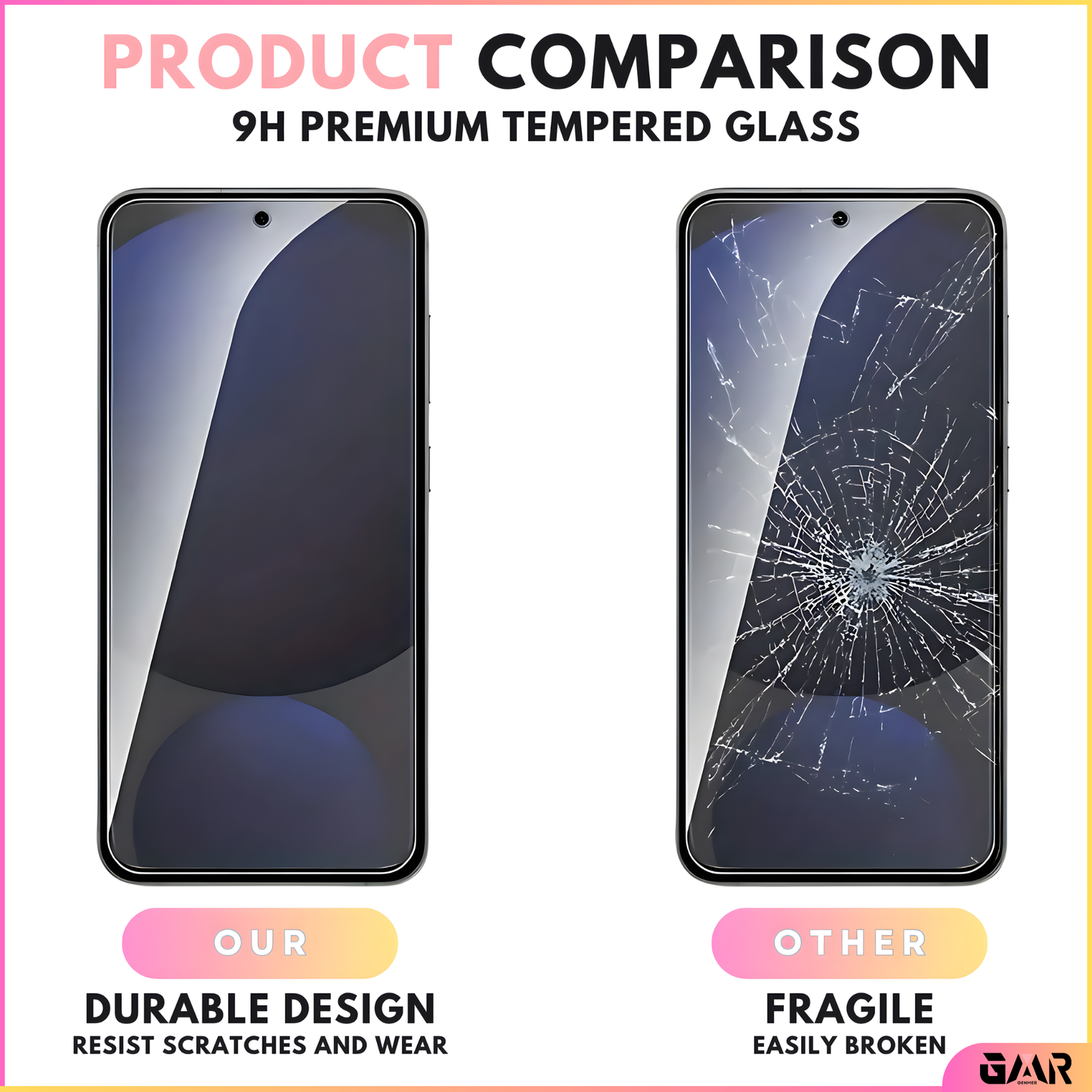 GENMER Tempered Glass Screen Protector Compatible With Galaxy S25 FE - 2 Pack
