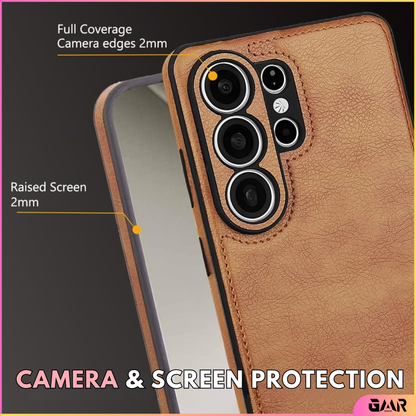 GENMER Shockproof Premium Leather Cover Compatible With Samsung Galaxy A57