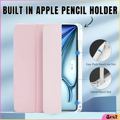 GENMER Flip Case Shockproof Cover Compatible with iPad Air 11" (M4) 2026 - Light Pink