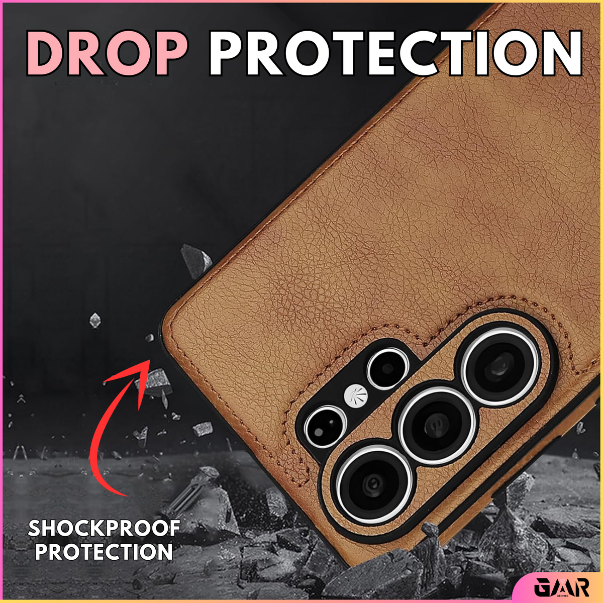 GENMER Shockproof Premium Leather Cover Compatible With Samsung Galaxy A57