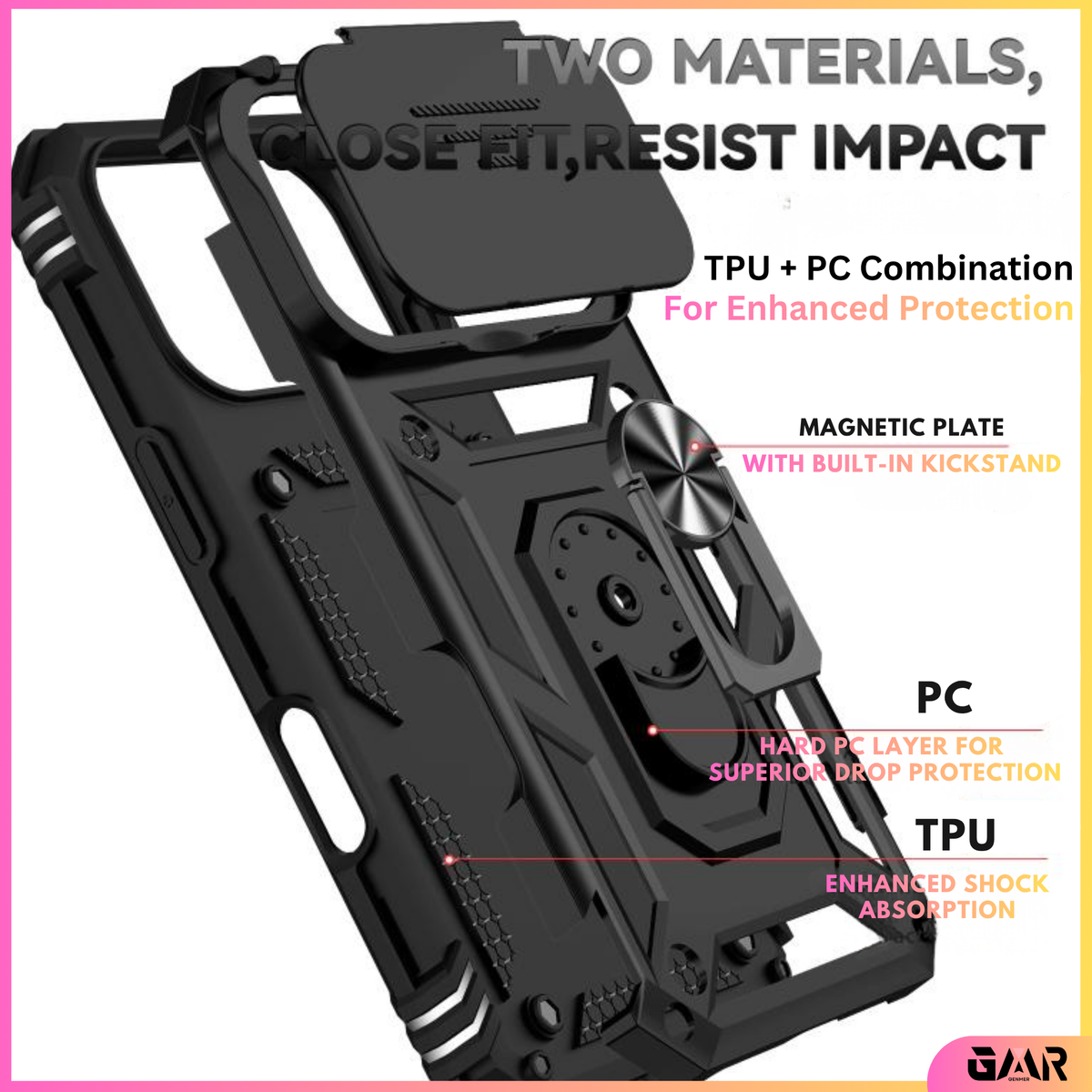 GENMER Lens-Guard Cover Compatible With Apple iPhone 18 Pro Max Shockproof Case