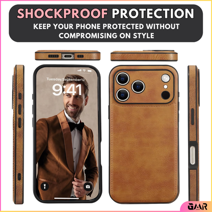 GENMER Shockproof Premium Leather Cover Compatible With iPhone 17 Pro Max