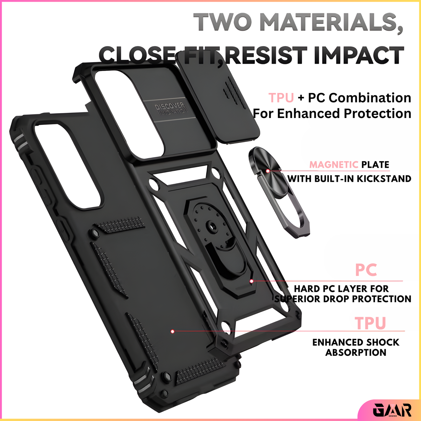 GENMER Lens-Guard Cover Compatible With Samsung Galaxy S25 FE Shockproof Case