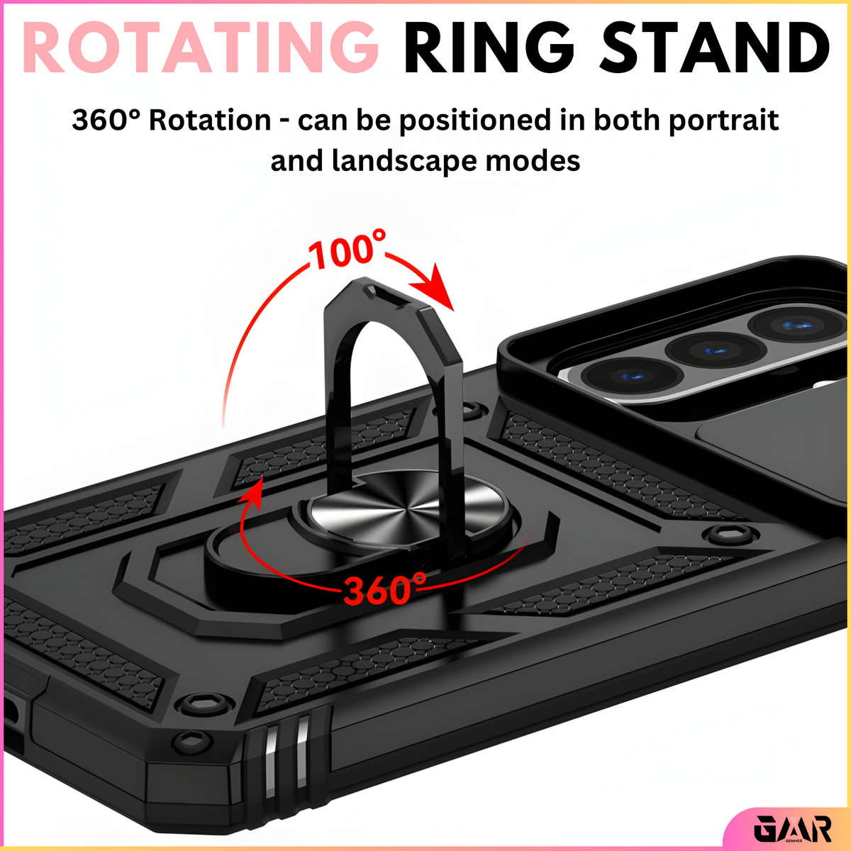 GENMER Lens-Guard Cover Compatible With Samsung Galaxy A27 Shockproof Case - Black