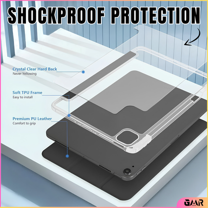 GENMER Flip Case Shockproof Cover Compatible with iPad Air 11" (M4) 2026 - Black