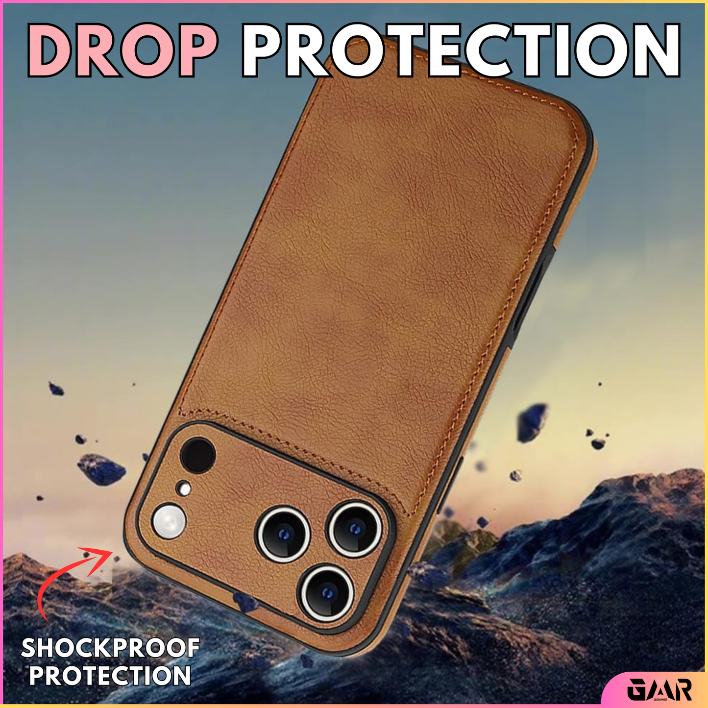 GENMER Shockproof Premium Leather Cover Compatible With iPhone 17 Pro Max