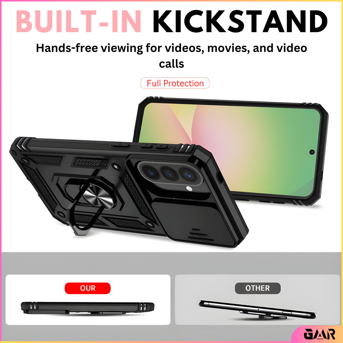 GENMER Lens-Guard Cover Compatible With Samsung Galaxy A27 Shockproof Case - Black