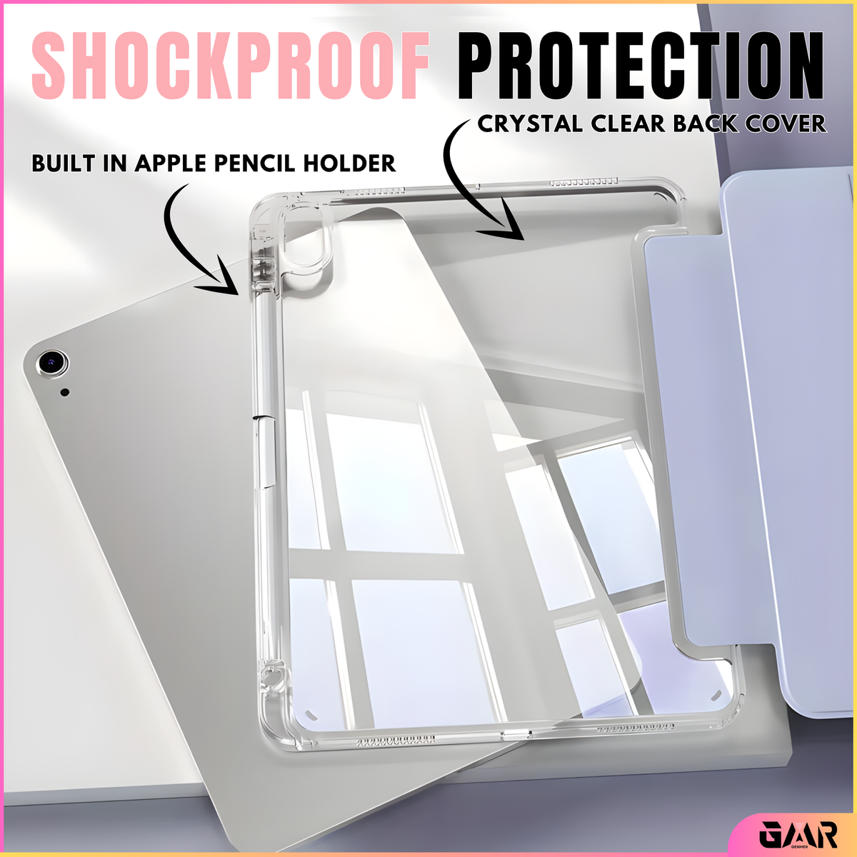 GENMER Flip Case Shockproof Cover Compatible with iPad 11th Gen (A16) 2025 - Purple