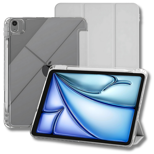 GENMER Flip Case Shockproof Cover Compatible with iPad Air 11" (M3) 2025 - Silver Grey